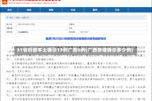 31省份增本土确诊13例广西6例(广西新增确诊多少例)