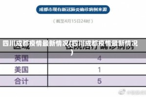 四川成都疫情最新情况(四川成都疫情最新情况)