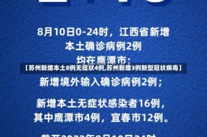 【苏州新增本土8例无症状4例,苏州新增3例新型冠状病毒】