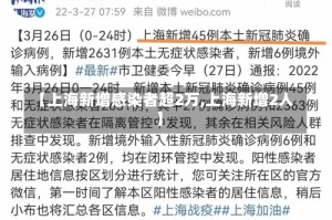【上海新增感染者超2万,上海新增2人】
