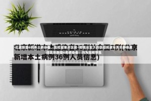北京新增6例本土感染者，高校成重点区域—疫情反复下的防控挑战与青年群体责任北京新增6名感染者：均为高校学生