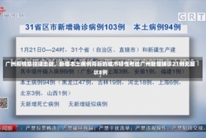 广州疫情防控阻击战，新增本土病例背后的城市韧性考验广州新增确诊21例无症状8例