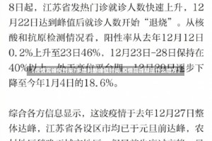 【疫情高峰何时来?多地判断峰值时间,疫情高峰期是什么地方】