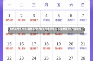 石家庄限号2022最新限号6月(石家庄限号2022最新限号6月份查询)