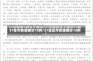 31省市新增确诊15例/31省区市新增确诊15例