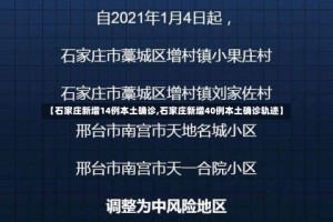 【石家庄新增14例本土确诊,石家庄新增40例本土确诊轨迹】