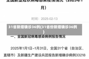 31省新增确诊36例(31省份新增确诊36例)