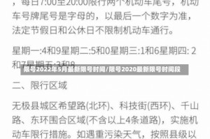 限号2022年5月最新限号时间/限号2020最新限号时间段