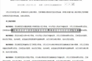 【北京疫情最新消息今天新增病例,北京疫情最新数据统计今天】