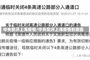 中央批评上海疫情/中央批评上海疫情的原因