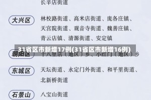 31省区市新增17例(31省区市新增16例)