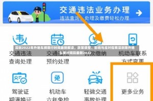 深圳2022年外地车牌限行时间最新解读，政策调整、影响与应对指南深圳限外地车牌时间段最新2022
