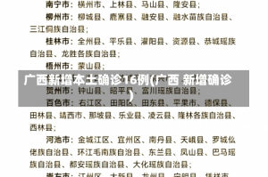 广西新增本土确诊16例(广西 新增确诊)