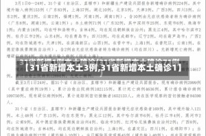 【31省新增本土3例,31省新增本土确诊1】