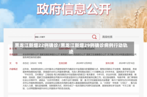 黑龙江新增22例确诊/黑龙江新增29例确诊病例行动轨迹