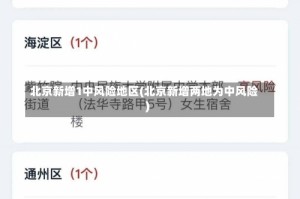 北京新增1中风险地区(北京新增两地为中风险)
