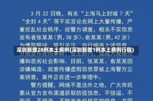 深圳新增28例本土病例(深圳新增1例本土病例行程)