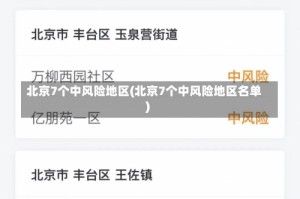 北京7个中风险地区(北京7个中风险地区名单)