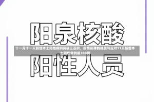 十一月十一天新增本土阳性病例突破三百例，疫情反弹的挑战与应对11天新增本土阳性病例超300例