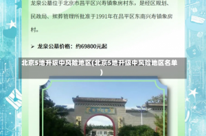 北京5地升级中风险地区(北京5地升级中风险地区名单)