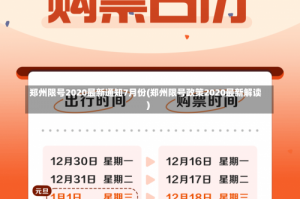 郑州限号2020最新通知7月份(郑州限号政策2020最新解读)