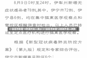31省区市新增19例境外输入确诊/31省区市新增12例境外输入病例