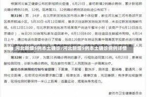河北新增5例本土确诊/河北新增5例本土确诊病例详情