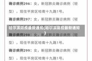 哈尔滨防疫最新通知(哈尔滨防控最新通知)