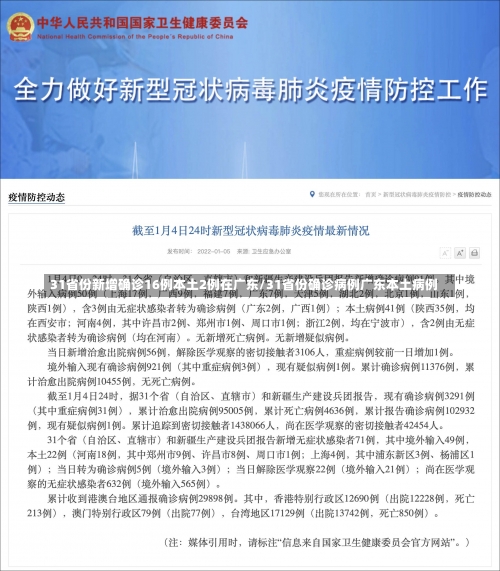 31省份新增确诊16例本土2例在广东/31省份确诊病例广东本土病例-第1张图片