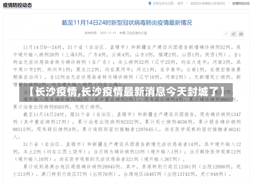 【长沙疫情,长沙疫情最新消息今天封城了】-第1张图片