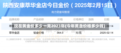 现在黄金价多少一克2023年(今年黄金价格多少钱)-第3张图片