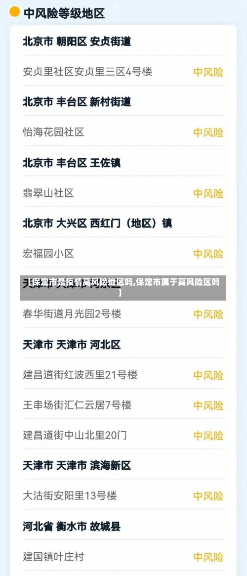 【保定市是疫情高风险地区吗,保定市属于高风险区吗】-第3张图片