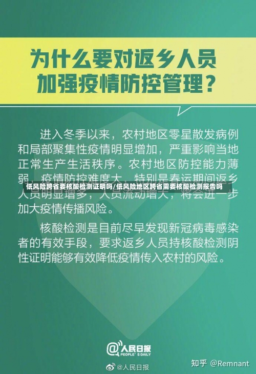 低风险跨省要核酸检测证明吗/低风险地区跨省需要核酸检测报告吗-第1张图片
