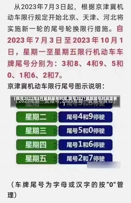 【限号2022年8月最新限号时间,限号2021最新限号时间变更】-第1张图片