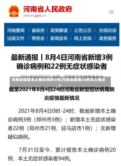 河南省新增本土确诊病例3例(河南省新增20例本土确诊)-第1张图片