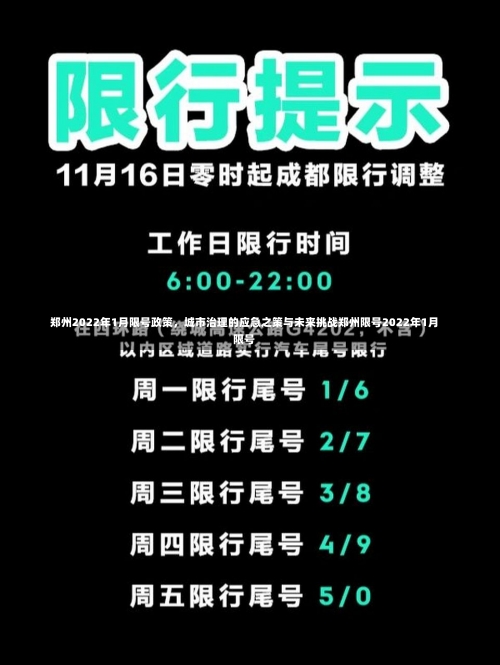 郑州2022年1月限号政策，城市治理的应急之策与未来挑战郑州限号2022年1月限号-第3张图片