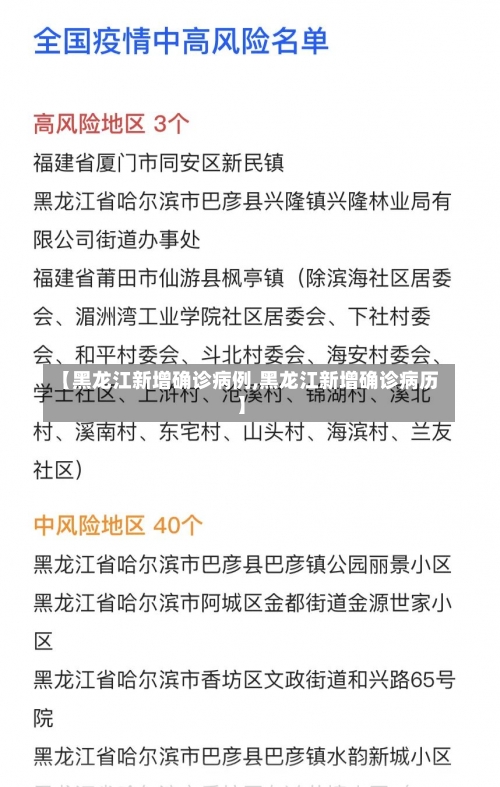 【黑龙江新增确诊病例,黑龙江新增确诊病历】-第3张图片