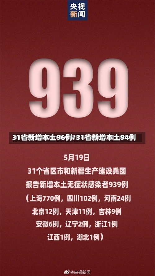 31省新增本土96例/31省新增本土94例-第1张图片