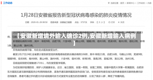 【安徽新增境外输入确诊2例,安徽新增输入病例】-第1张图片