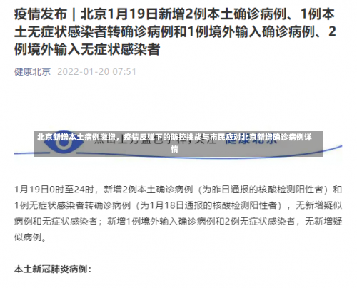 北京新增本土病例激增	，疫情反弹下的防控挑战与市民应对北京新增确诊病例详情-第1张图片