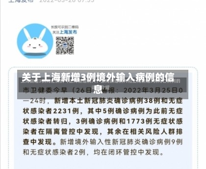 关于上海新增3例境外输入病例的信息-第1张图片