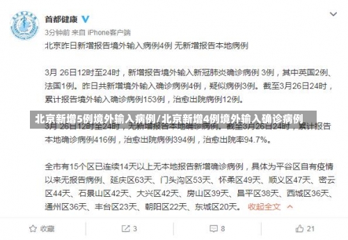 北京新增5例境外输入病例/北京新增4例境外输入确诊病例-第1张图片