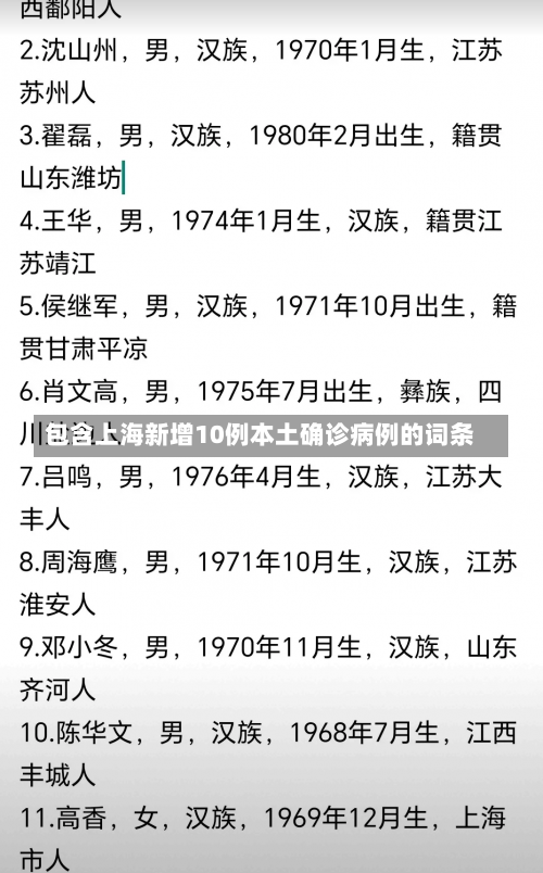 包含上海新增10例本土确诊病例的词条-第3张图片
