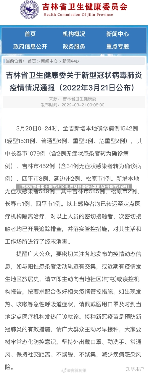 【吉林省新增本土无症状10例,吉林新增确诊本地33例无症状6例】-第1张图片