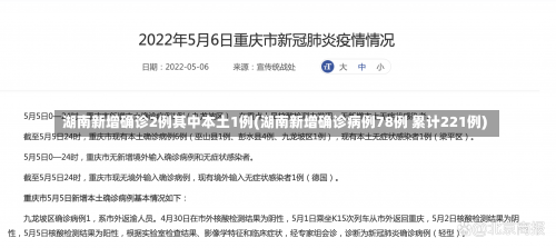 湖南新增确诊2例其中本土1例(湖南新增确诊病例78例 累计221例)-第1张图片