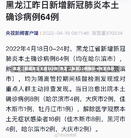 黑龙江新增本土无症状2例/黑龙江新增22例确诊 9例无症状-第1张图片