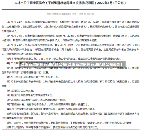 沈阳新增病例行动轨迹公布(沈阳新增病例行动轨迹公布最新)-第2张图片