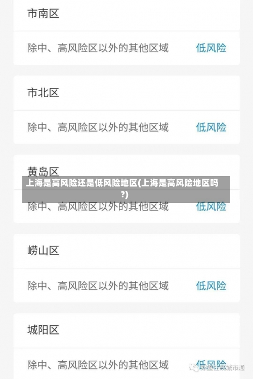 上海是高风险还是低风险地区(上海是高风险地区吗?)-第2张图片