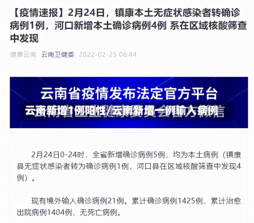 云南新增1例阳性/云南新增一例输入病例-第1张图片