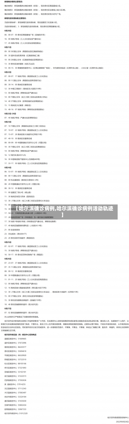 【哈尔滨确诊病例,哈尔滨确诊病例活动轨迹】-第2张图片